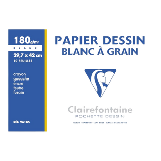 Pochette A3dessin à grain blanc CLAIREFONTAINE
