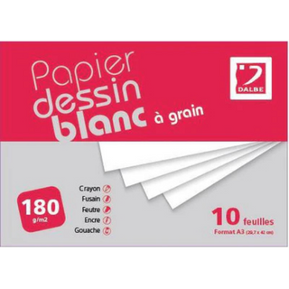 Pochette A3 DB à grain dessin blanc